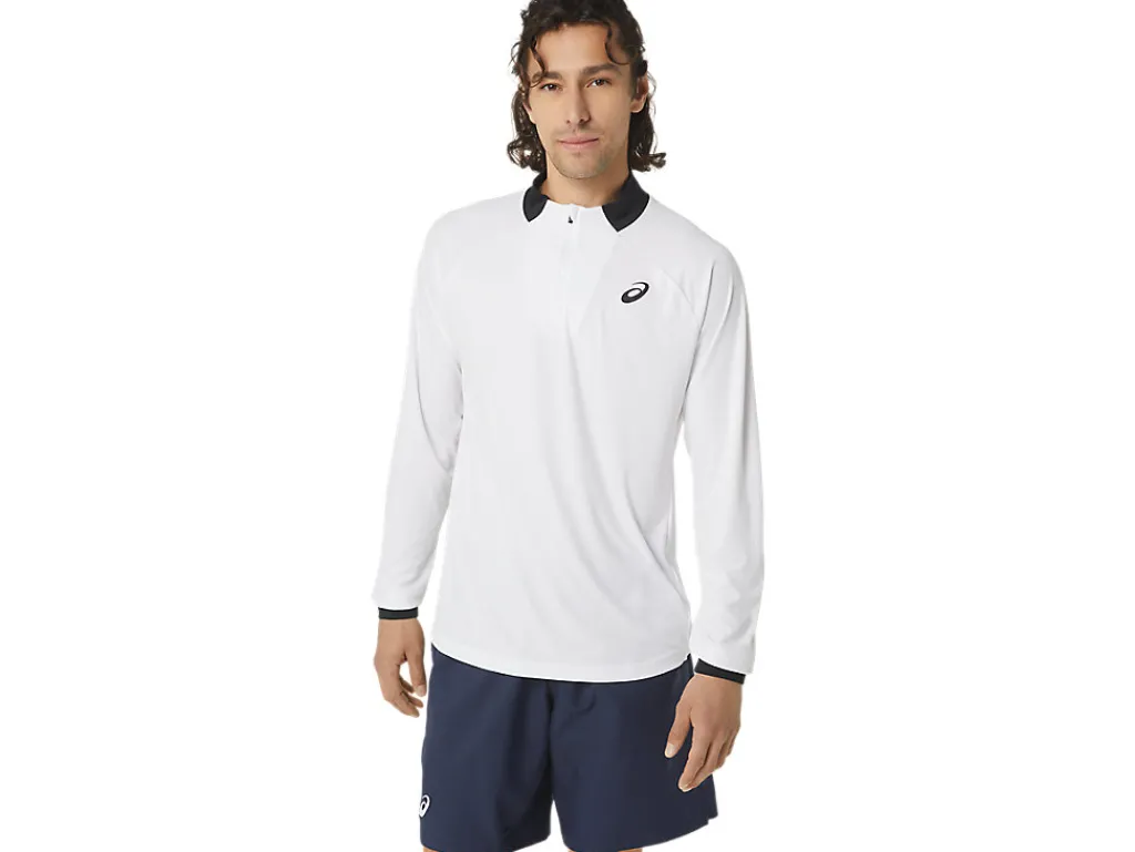 Heren ASICS Shirts Met Lange Mouwen*Court Ls Zip Top