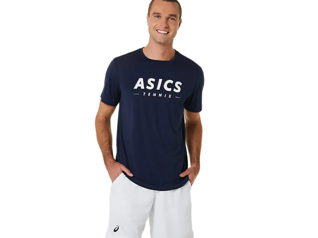 Heren ASICS Shirts Met Korte Mouwen*Court Tennis Graphic Tee