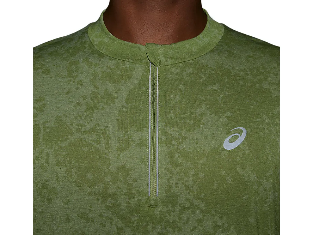 metarun__zip_ss_top__pattern_5.webp Heren ASICS Shirts Met Korte Mouwen*Metarun 1/2 Zip Ss Top - Pattern